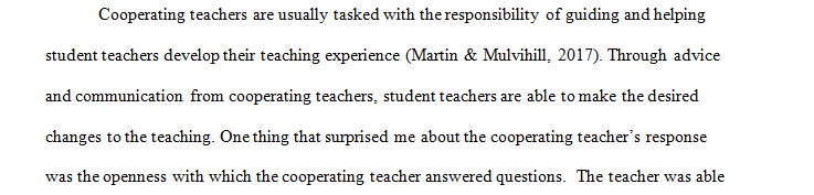 Interview with Cooperating Teacher