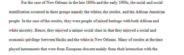 Describe the racial and social stratification of New Orleans in the late 1800s and early 1900s