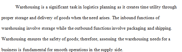 Logistics Planning Tasks