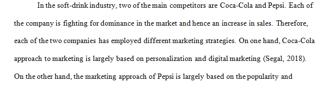 Choose two global brands in a very competitive market