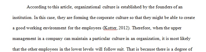 Changing Organizational Culture