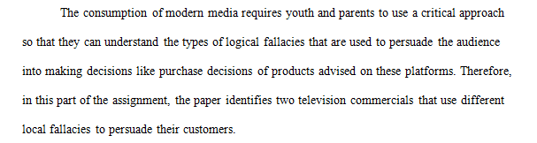 TV Commercials using Logical Fallacy to Persuade Consumers