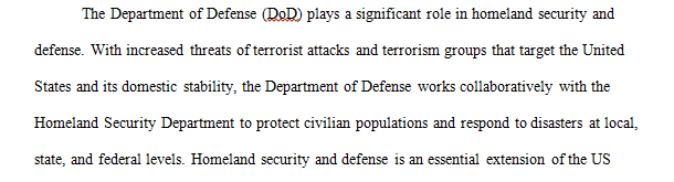 What role does DoD play in Homeland Security and Defense