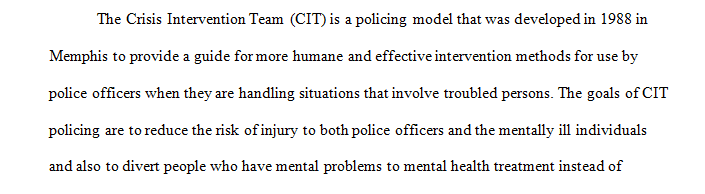 Effectiveness of Crisis Intervention Teams