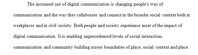  impact of the new world of digital communication on community-building in America
