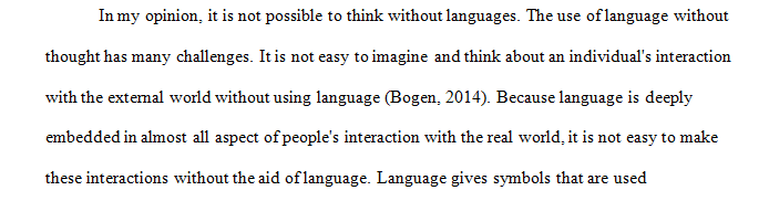The Relationship Between Language and Thinking