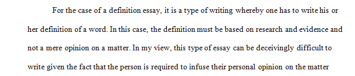 How would you describe a definition essay