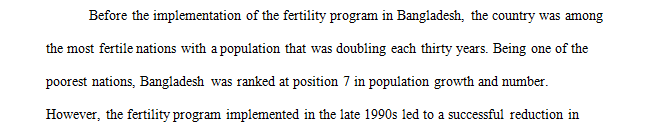  Reducing Fertility in Bangladesh