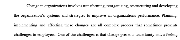 Challanges of Change to Employees