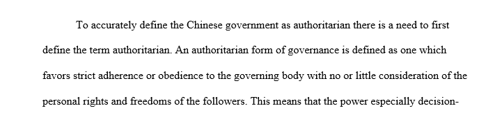 Chinese Government is an Authoritarian State