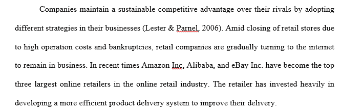 Competitors in the online retail industry