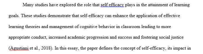 Concept of self-efficacy
