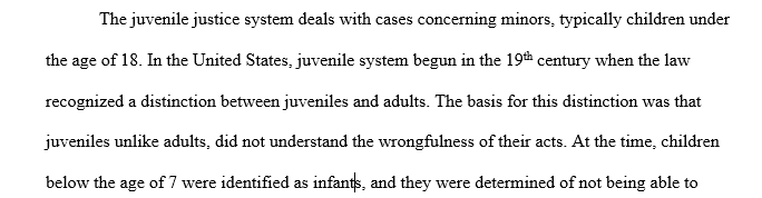 Development of the juvenile justice system