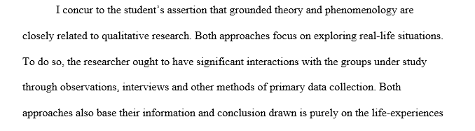 Grounded theory and phenomenology