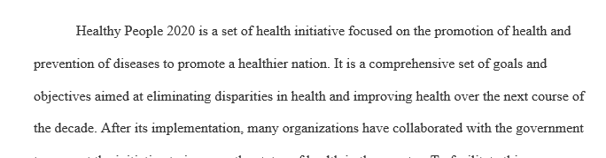 Healthy People 2020 initiative
