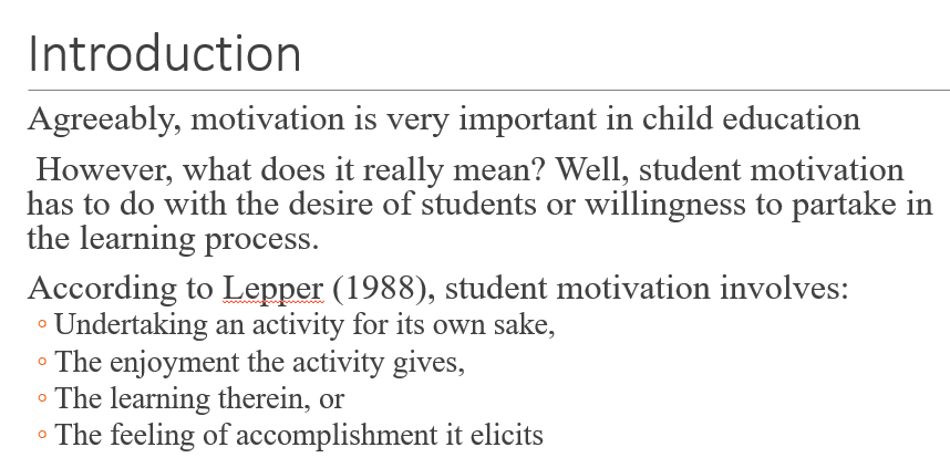 Importance of motivation in education and learning