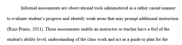 Informal Assessment Activities