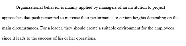 Organizational Behavior Problem