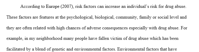 Risk factors for substance use