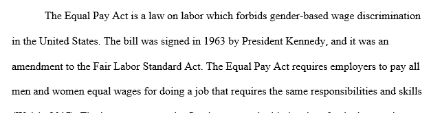 The Equal Pay Act of 1963