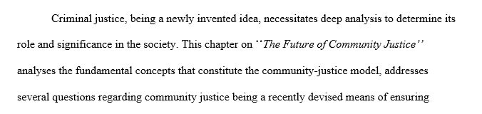 The Future of Community Justice