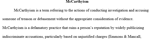 The McCarthyism