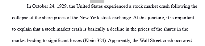 The Relation between the Crash and the Great Depression of 1929