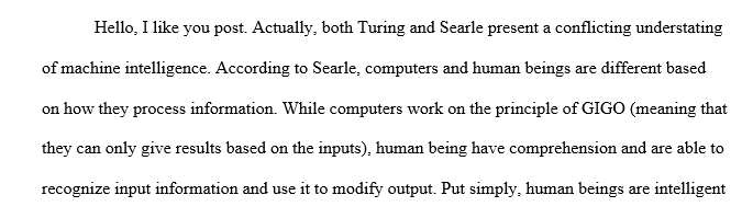 Thinking ability of a machine