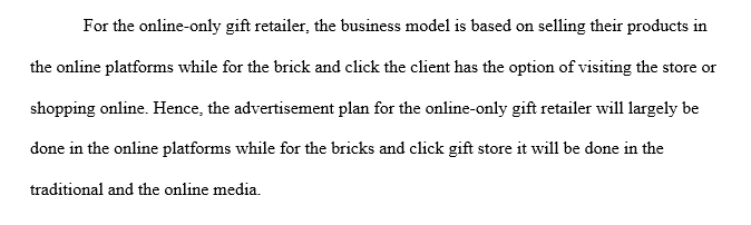 Advertising plan for an online-only gift retailer