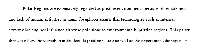 Airborne Pollutants of the Canadian Arctic environment