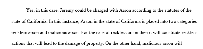 Arson in California State