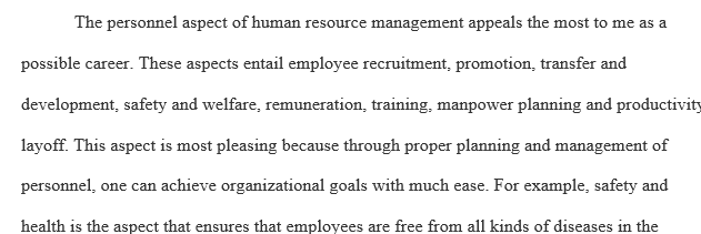 Aspect of human resource management
