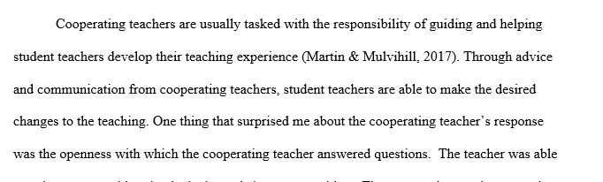 Aspects of cooperating classroom