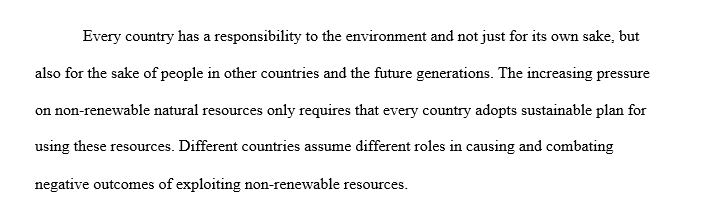 Availability of non-renewable resources