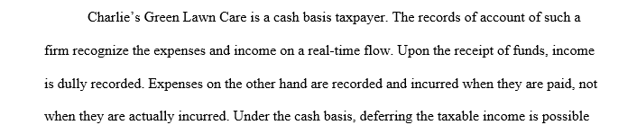 Cash basis taxpayer