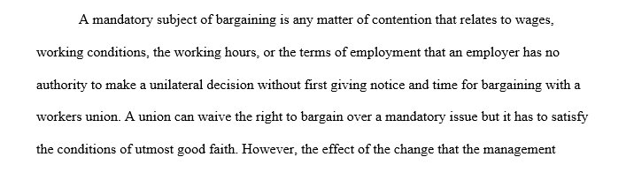 Classification of a Bargaining Subject