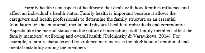 Concept of family health