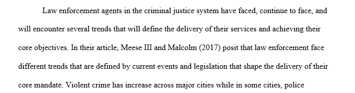 Criminal Justice trends