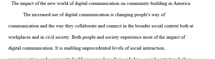 Digital communication on community-building