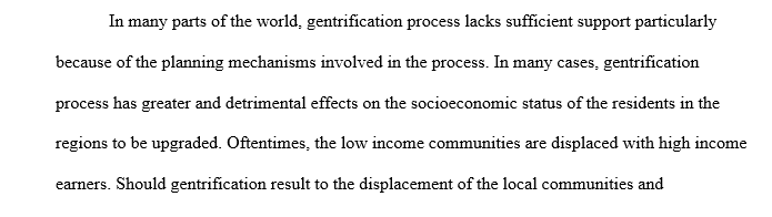 Effects of Gentrification and Displacement