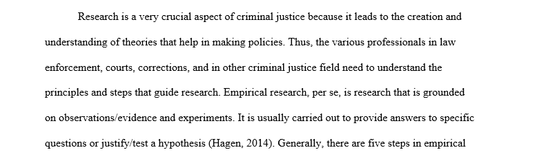 Empirical research in criminal justice