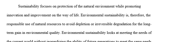 Environmental Sustainability practices