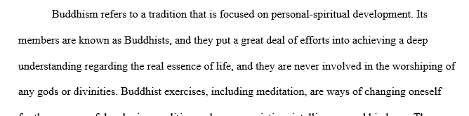 Essay about Buddhism