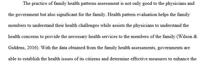 Family Health Pattern Assessment