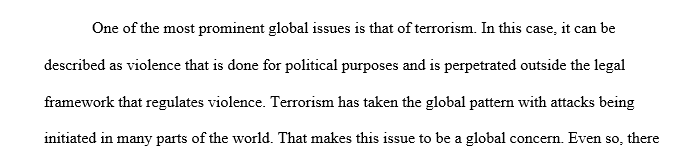 Global issue on terrorism