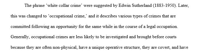Green’s occupational crime typology