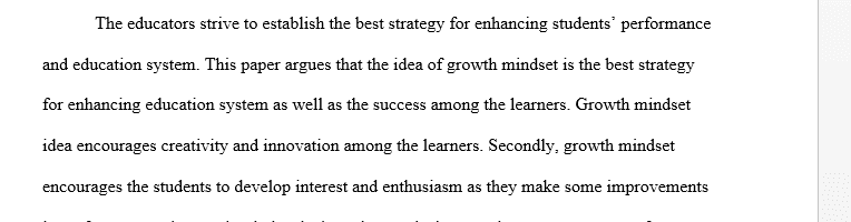Growth Mindset for education system improvement