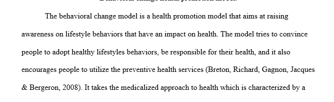 Health promotion model