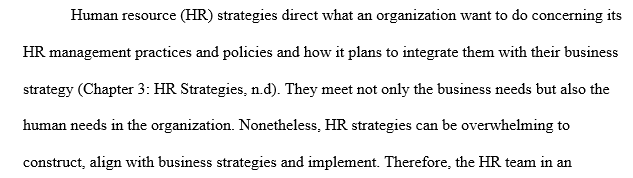 Human resource (HR) strategies