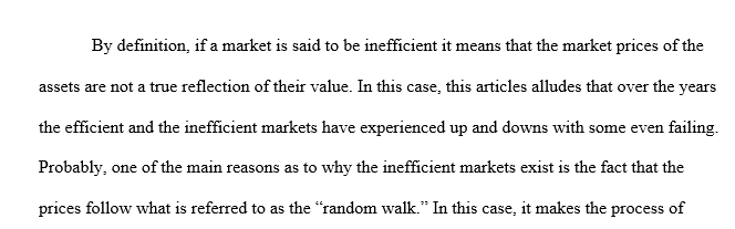 Inefficient Market